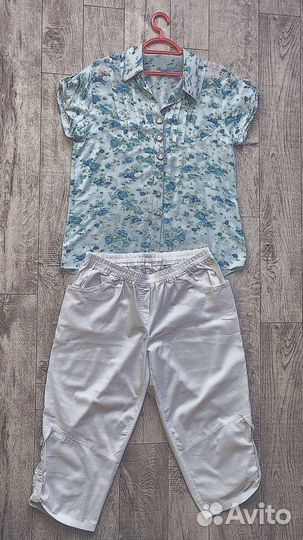 Бриджи + блузка+ рубашка+ штаны+ футболка