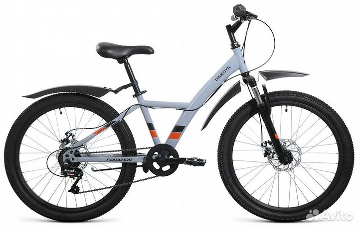 Велосипед 24 Forward dakota (2.0) серый/оранжевый