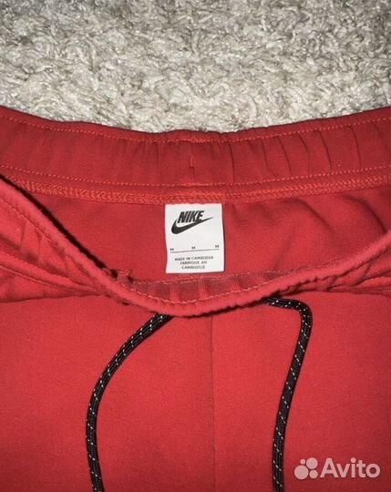 Штаны nike tech fleece красные