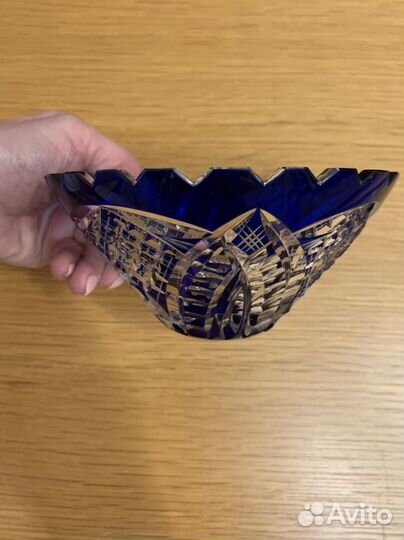 Ваза и конфетница цветной хрусталь СССР