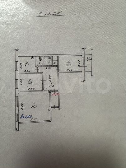 3-к. квартира, 73,6 м², 2/9 эт.