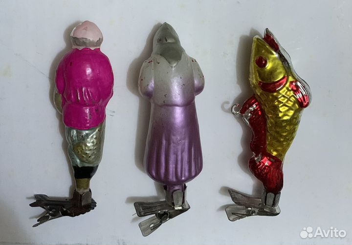 Елочные игрушки СССР одним лотом старуха, старик