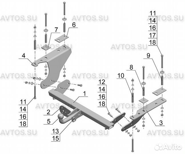 Фаркоп subaru forester (2008-2012) (AvtoS SU 05)