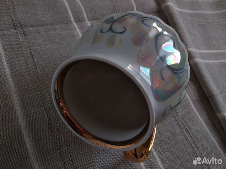 Молочник, фарфор, перламутр, Дулево