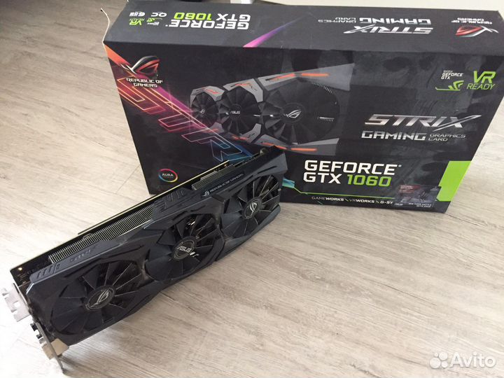 Видеокарта gtx 1060 6gb asus strix