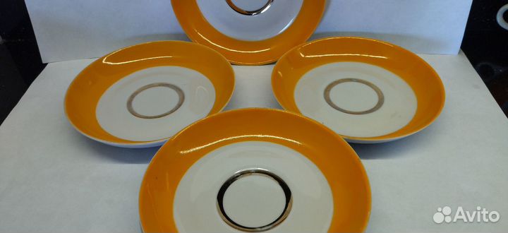 Чайная пара золотая сетка крытьё.фарфор,.ссср Д