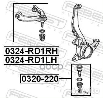 Рычаг передний верхний правый, шт 0324RD1RH Fe