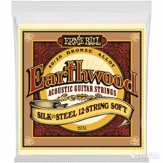 Cтруны для двенадцатиструнной гитары Ernie Ball Earthwood 2051