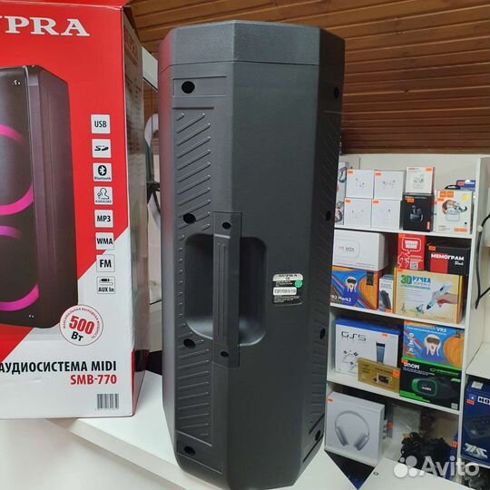 Колонка портативная Supra 500W + подсветка (новая)