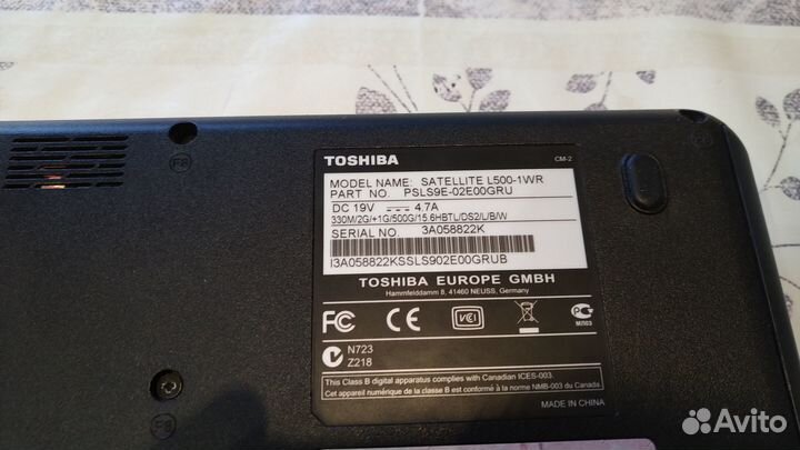 Ноутбук toshiba satellite