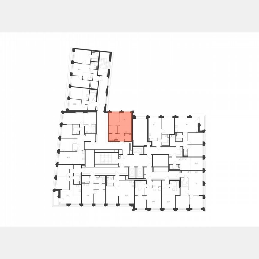 1-к. квартира, 36,3 м², 3/26 эт.