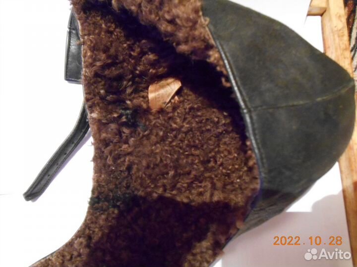 Шлем кожаный с мехом внутри