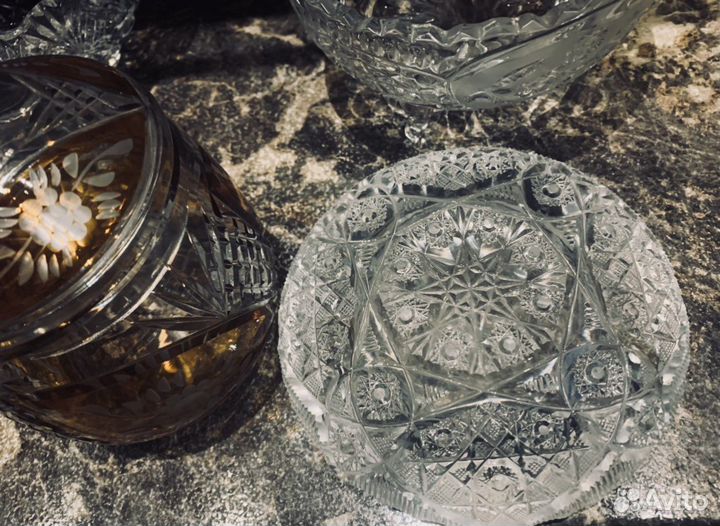 Красивый хрусталь. Салатники/Конфетница/Пепельница