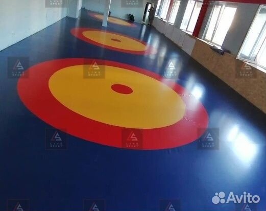 Борцовский ковер 12х12 трехцветный люверсы