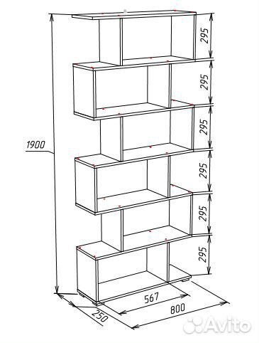 Стеллаж Модерн (loft) Слим ст-1