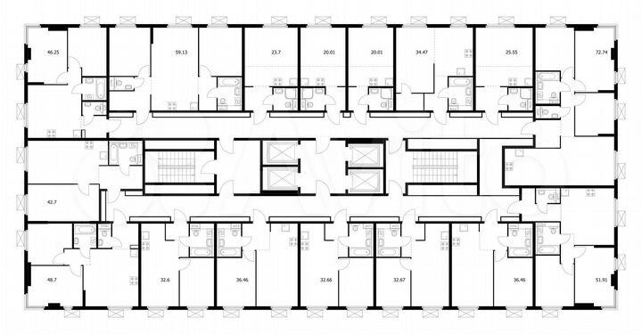 1-к. квартира, 42,7 м², 31/33 эт.