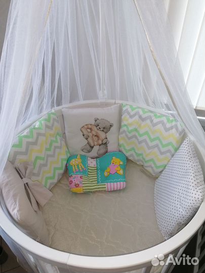 Детская кроватка трансформер с маятником