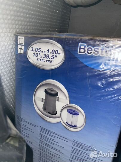 Каркасный бассейн 305 100 с фильтром и насосом