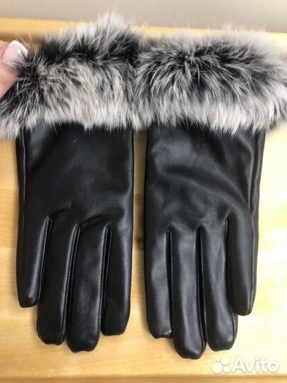 Перчатки женские кожаные 7.5 новые