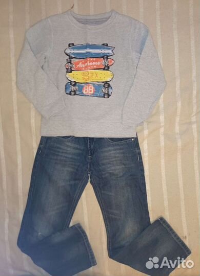 Джинсы и кофты для мальчика р140