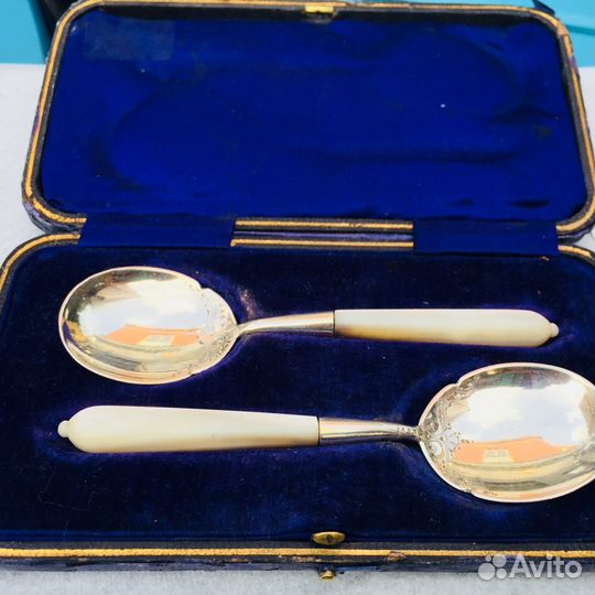 Антик 1906 год Серебро Англия перламутр Ложки