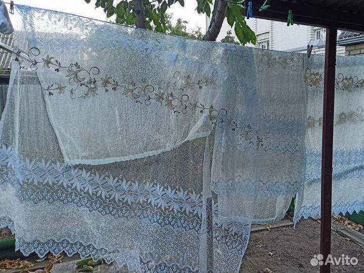 Тюль б/у (4 шт по 3 метра)