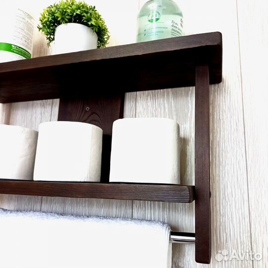Полка настенная из натурального дерева