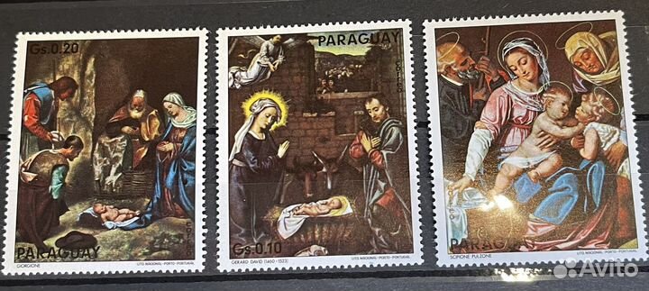 Коллеция марок живопись. Paraguay