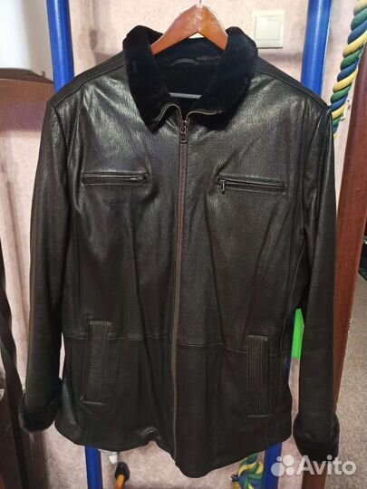Кожаная куртка зимняя