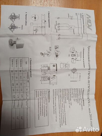 Трехходовой клапан для фанкойлов twvk09 MDV