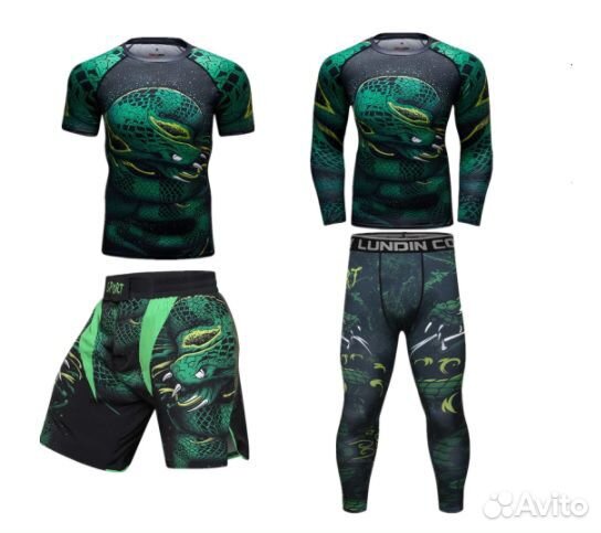 Комплект рашгард штаны шорты компрессионный