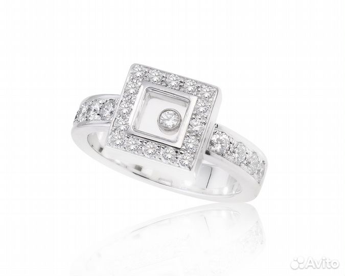 Золотое кольцо Chopard Happy Diamonds Square