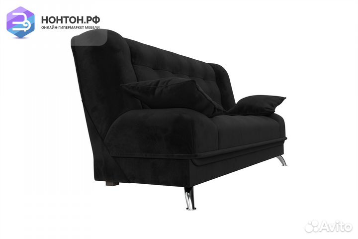 Диван книжка Анна велюр черный