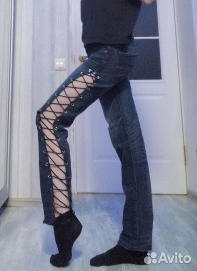 Джинсы denim & supply ralph lauren с люверсами