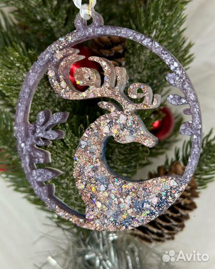 Елочные игрушки из эпоксидной смолы