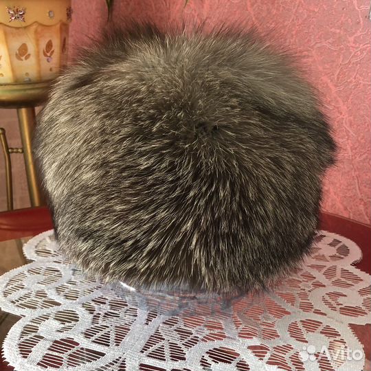 Шапка зимняя меховая женская, чернобурка