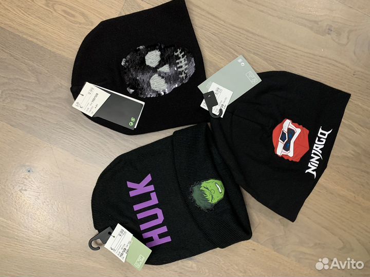 Шапки H&M для мальчика Hulk, Ninjago,Scull