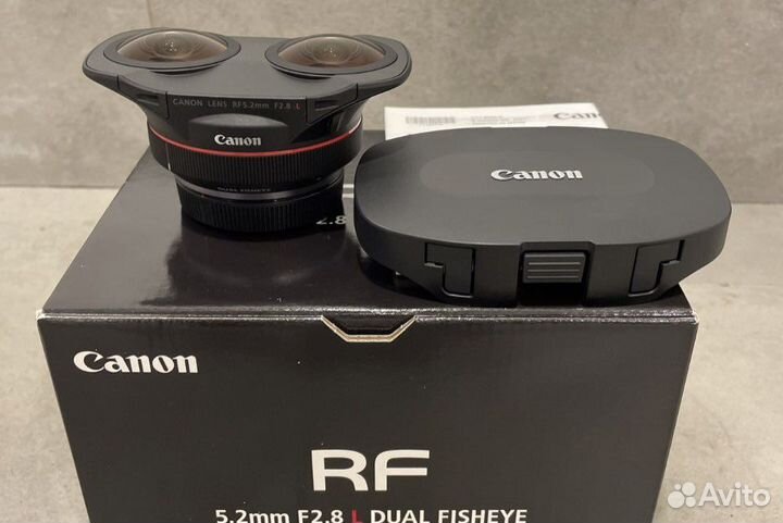 Canon RF5.2 f2.8L dual fisheye, новый