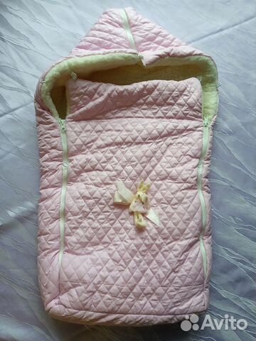 Конверт меховой, зимний для девочки