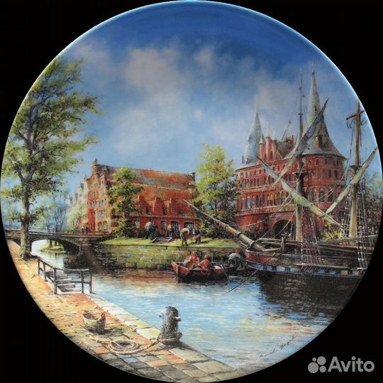 Винтаж Городские ворота декоративные тарелки супер