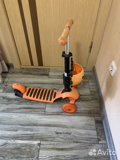 Детский трёхколёсный самокат 5 в 1 Божья коровка