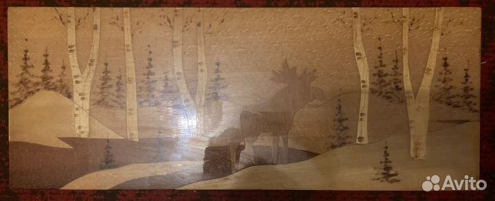Панно из дерева СССР Берёзовая роща