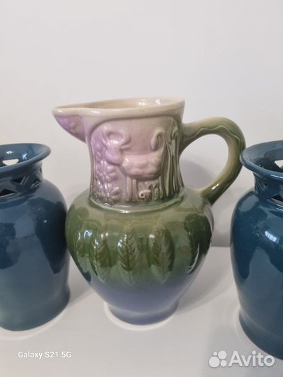 Вазы кувшин керамика и стекло