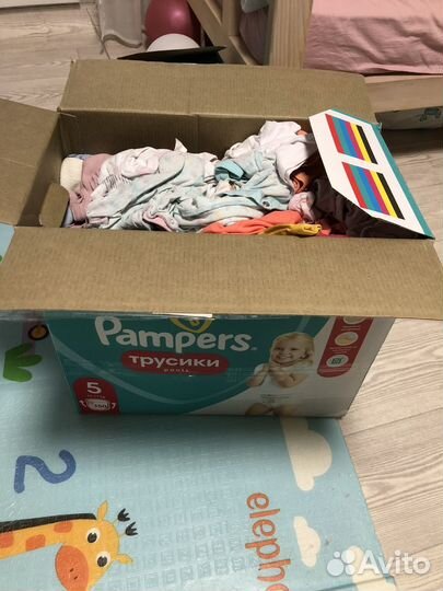 Отдам коробку вещей (с рождения до 80 размера)