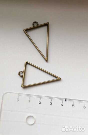 Фурнитура для кулона, треугольник, рамка