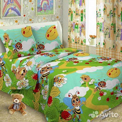 Белье постельное детское 1,5 сп (поплин)