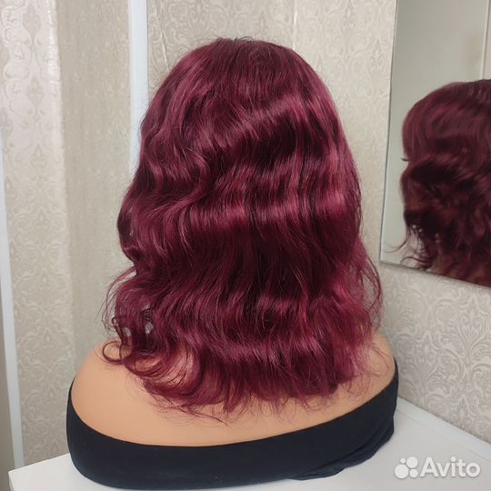 Парик из натуральных волос волнистый