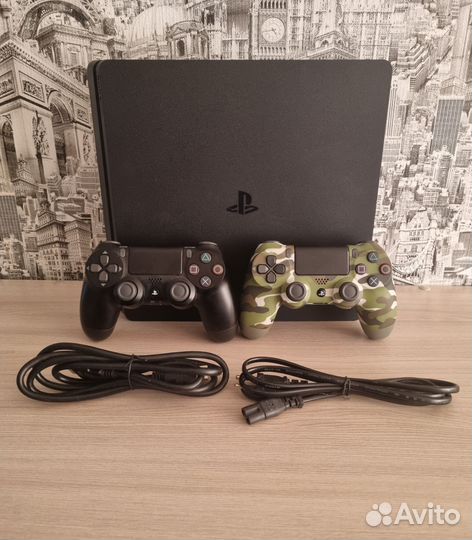 Sony PS4 Slim + 2 геймпада + 27 игр