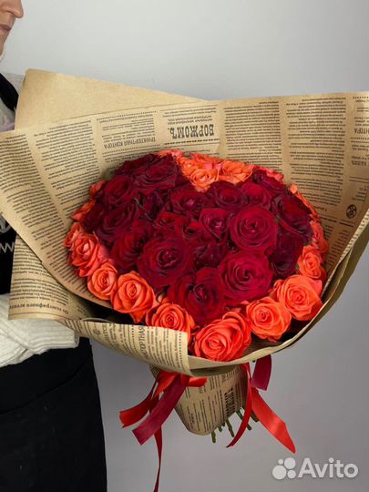 Сердце из роз