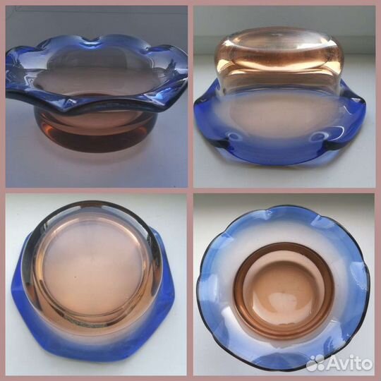 Ваза конфетница цветное стекло